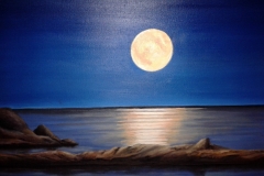 Luna llena y mar